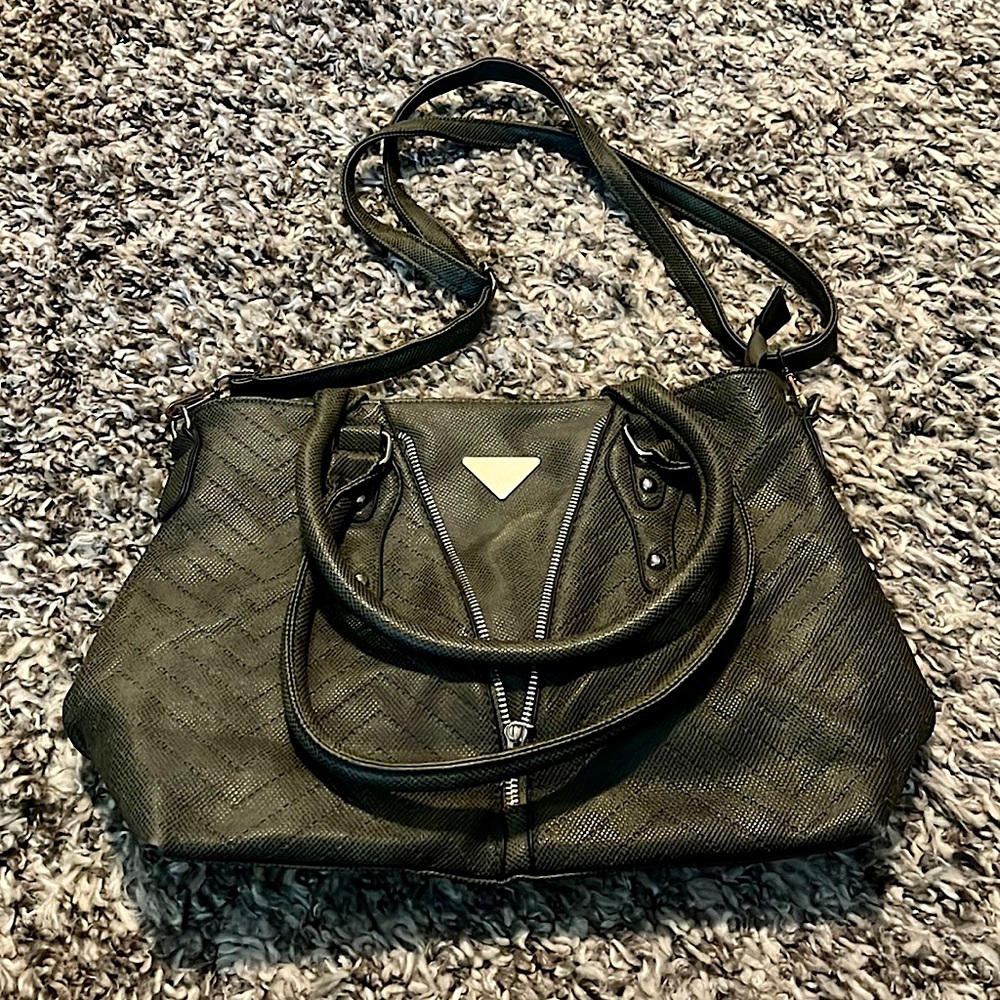 Textured Leather Handbag Purse